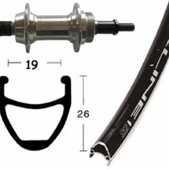 Wiener Bike Parts H-Rad 26x1.75Alunabe Silber St Rodi Airline 1 Sw Niro-Speiche