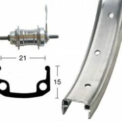 Wiener Bike Parts H-Rad 26x1.9RB-Nabe.Stahl Starr 36L Alu-Kastenfelge Silber.Zink-Spei.