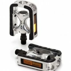XLC City-/Comfort-Pedal PD-C01 Alu, Gummiauflage, Silber/sw